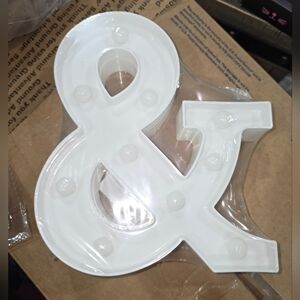 White Ampersand Light Decor